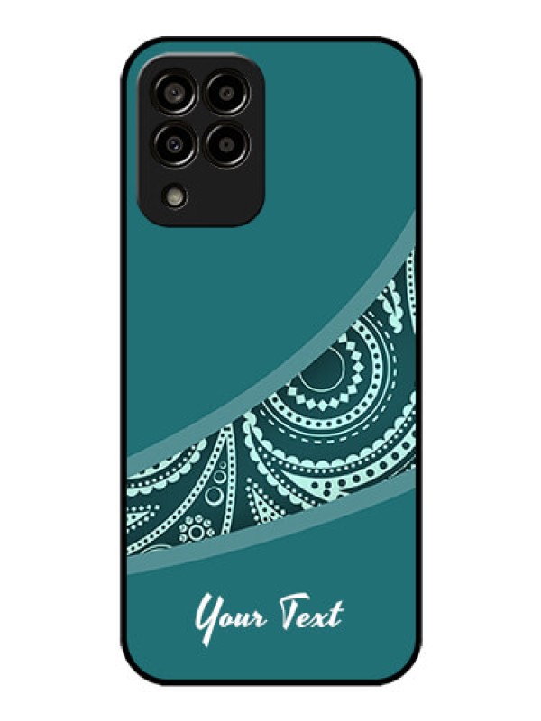 Custom Galaxy M33 5G Photo Printing on Glass Case - semi visible floral Design