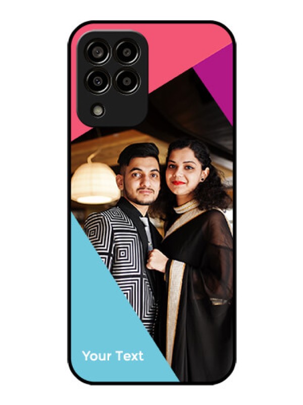 Custom Galaxy M33 5G Custom Glass Mobile Case - Stacked Triple colour Design