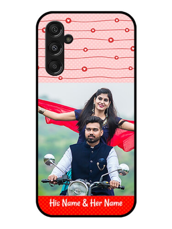Custom Samsung Galaxy M34 5G Personalized Glass Phone Case - Red Pattern Case Design