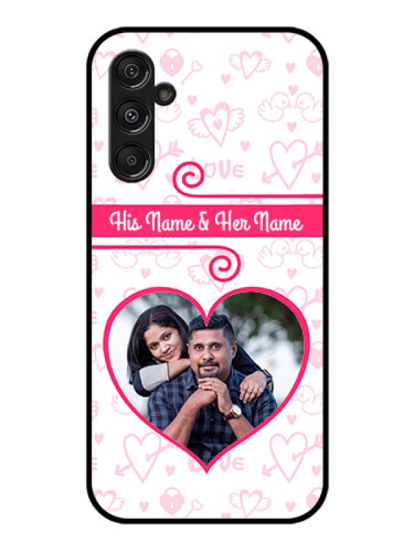 Custom Samsung Galaxy M34 5G Personalized Glass Phone Case - Heart Shape Love Design
