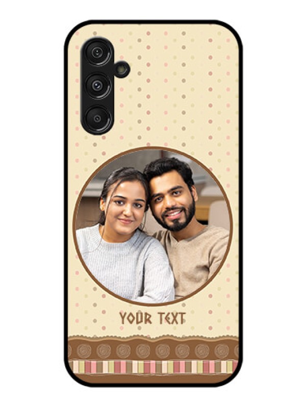 Custom Samsung Galaxy M34 5G Custom Glass Mobile Case - Brown Dotted Mobile Case Design