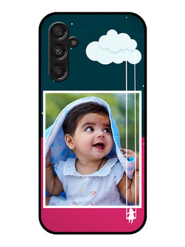 Custom Samsung Galaxy M34 5G Custom Glass Phone Case - Cute Girl with Cloud Design