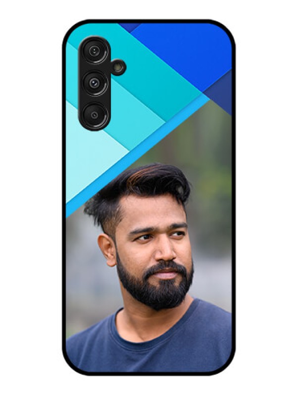 Custom Samsung Galaxy M34 5G Custom Glass Phone Case - Blue Pattern Design