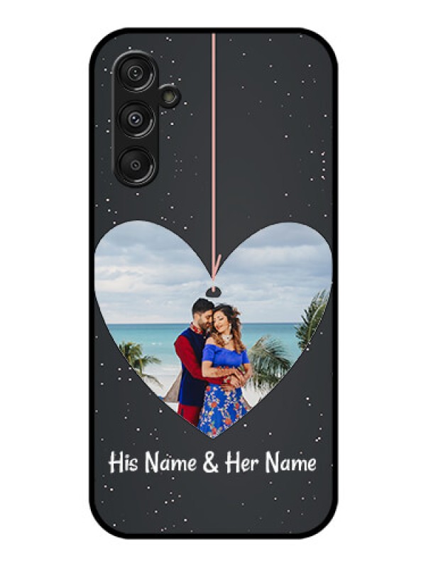 Custom Samsung Galaxy M34 5G Custom Glass Phone Case - Hanging Heart Design