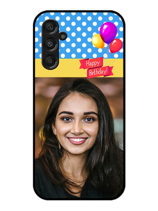 Custom Samsung Galaxy M34 5G Custom Glass Mobile Case - Happy Birthday Design