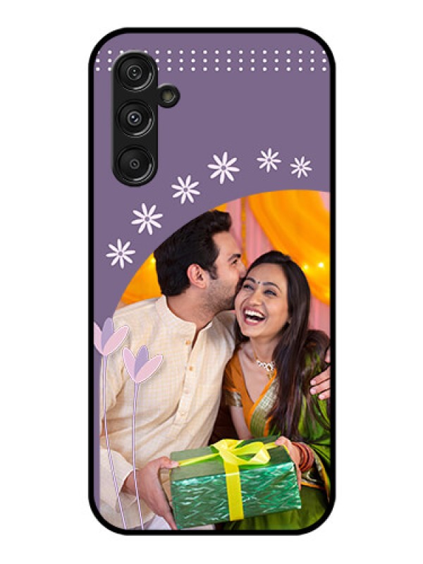 Custom Samsung Galaxy M34 5G Custom Glass Mobile Case - Lavender flowers design