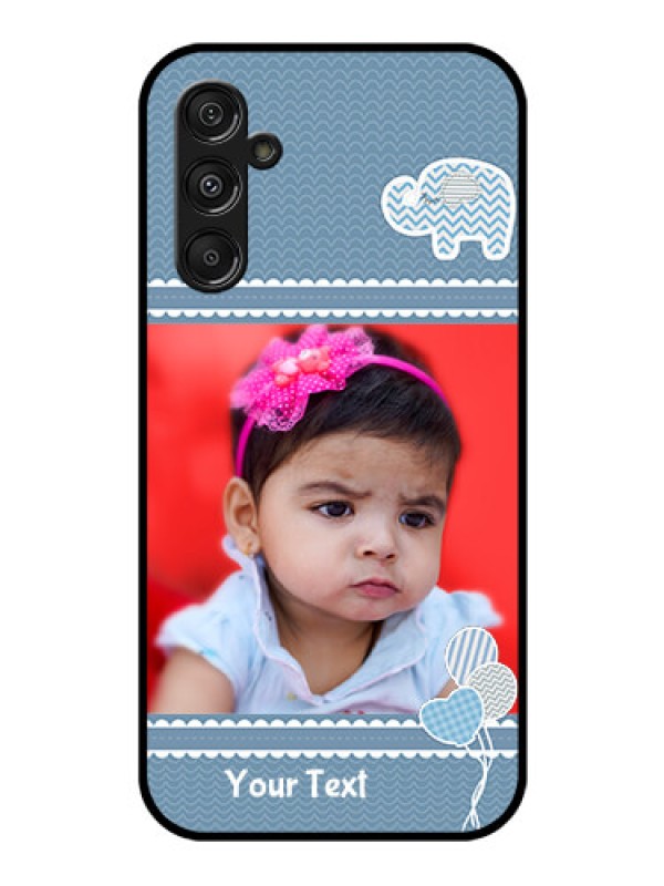 Custom Samsung Galaxy M34 5G Photo Printing on Glass Case - with Kids Pattern Design
