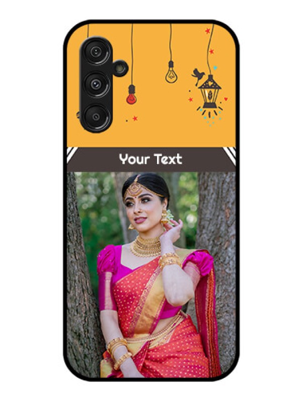 Custom Samsung Galaxy M34 5G Custom Glass Mobile Case - with Family Picture and Icons