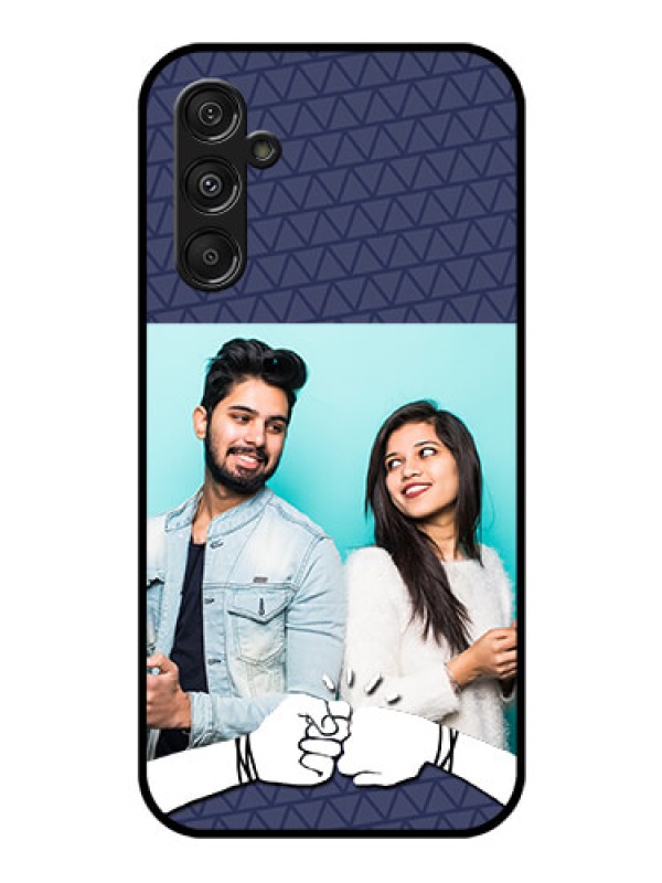 Custom Samsung Galaxy M34 5G Photo Printing on Glass Case - with Best Friends Design