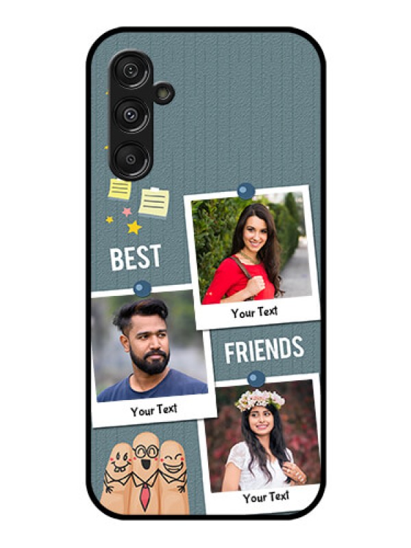 Custom Samsung Galaxy M34 5G Personalized Glass Phone Case - Sticky Frames and Friendship Design