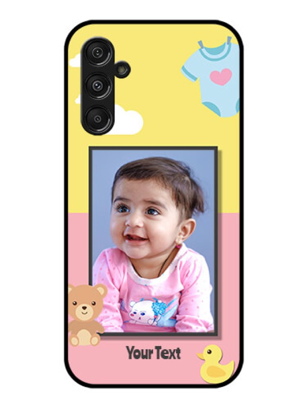 Custom Samsung Galaxy M34 5G Photo Printing on Glass Case - Kids 2 Color Design