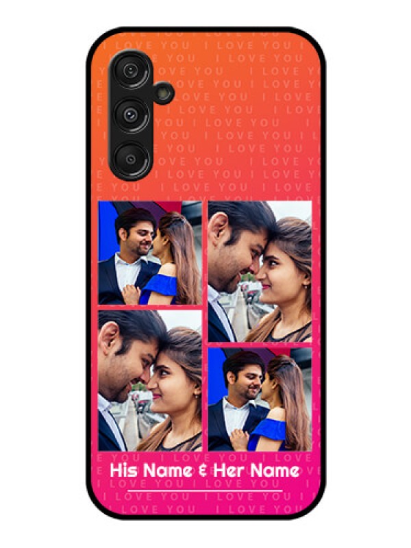 Custom Samsung Galaxy M34 5G Custom Glass Phone Case - I Love You Pink Design