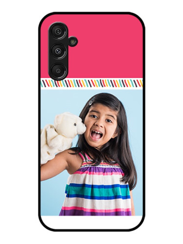 Custom Samsung Galaxy M34 5G Personalized Glass Phone Case - Line art design