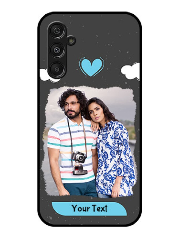 Custom Samsung Galaxy M34 5G Custom Glass Phone Case - Splashes with love doodles Design