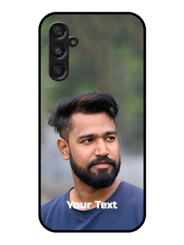 Custom Samsung Galaxy M34 5G Glass Mobile Cover: Photo with Text
