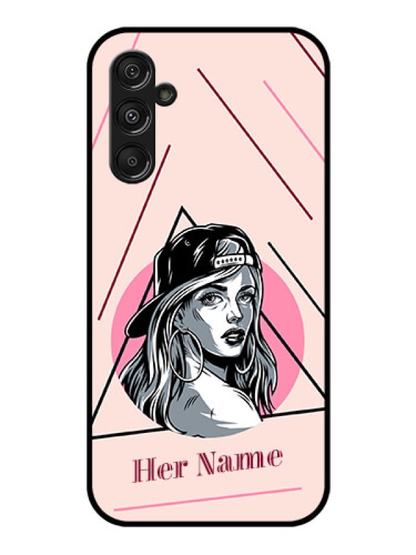 Custom Samsung Galaxy M34 5G Personalized Glass Phone Case - Rockstar Girl Design
