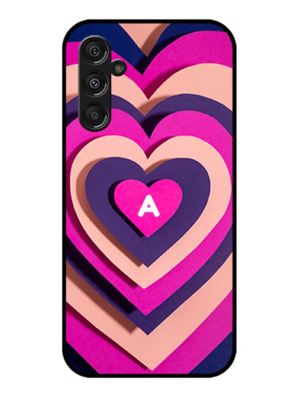 Custom Samsung Galaxy M34 5G Custom Glass Mobile Case - Cute Heart Pattern Design