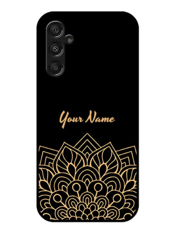 Custom Samsung Galaxy M34 5G Custom Glass Phone Case - Golden mandala Design