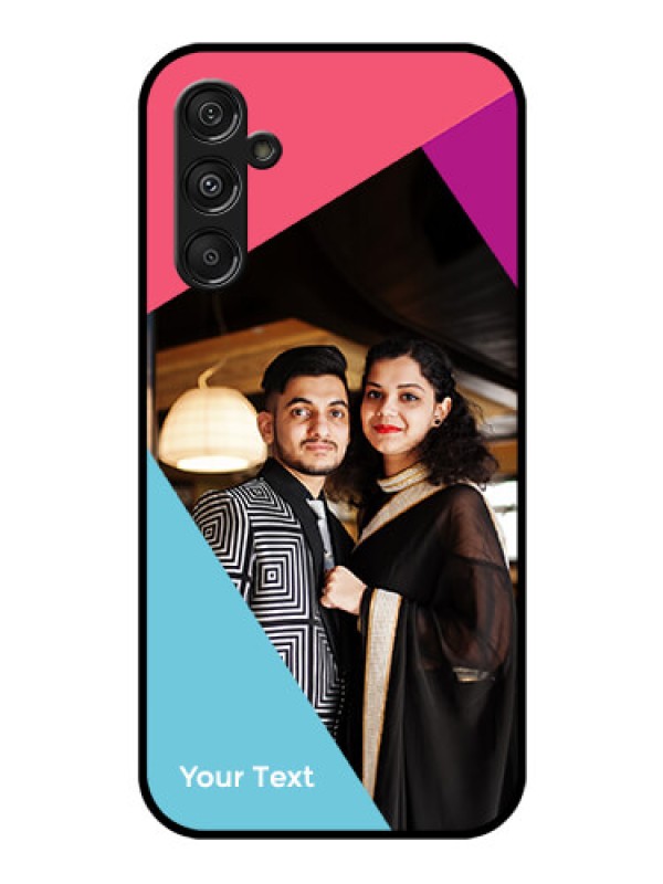 Custom Samsung Galaxy M34 5G Custom Glass Mobile Case - Stacked Triple colour Design