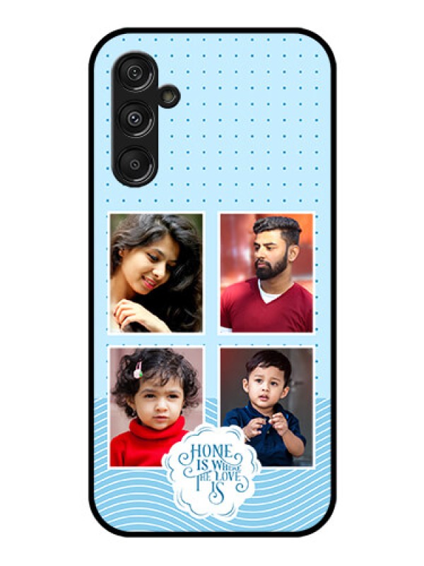 Custom Samsung Galaxy M34 5G Custom Glass Phone Case - Cute love quote with 4 pic upload Design