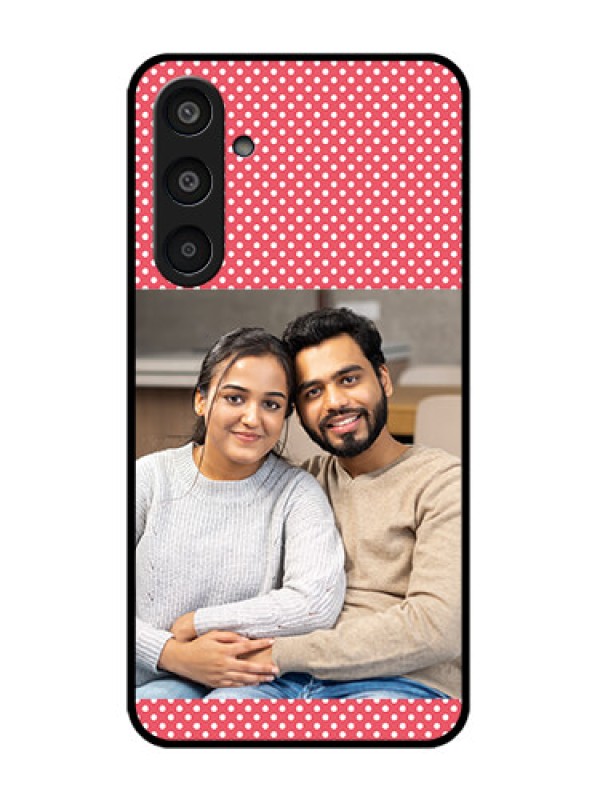 Custom Samsung Galaxy M35 5G Custom Glass Phone CaseWhite Dotted Design