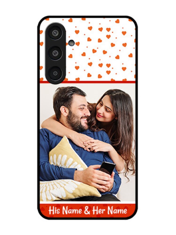 Custom Samsung Galaxy M35 5G Custom Glass Phone CaseOrange Love Symbol Design