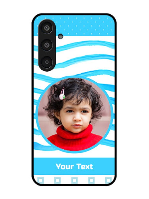 Custom Samsung Galaxy M35 5G Custom Glass Phone CaseSimple Blue Case Design