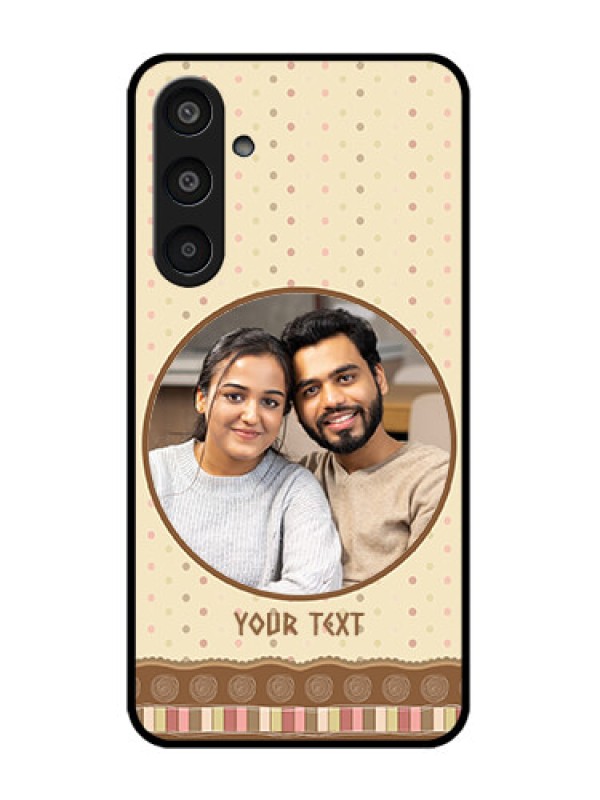 Custom Samsung Galaxy M35 5G Custom Glass Phone CaseBrown Dotted Mobile Case Design