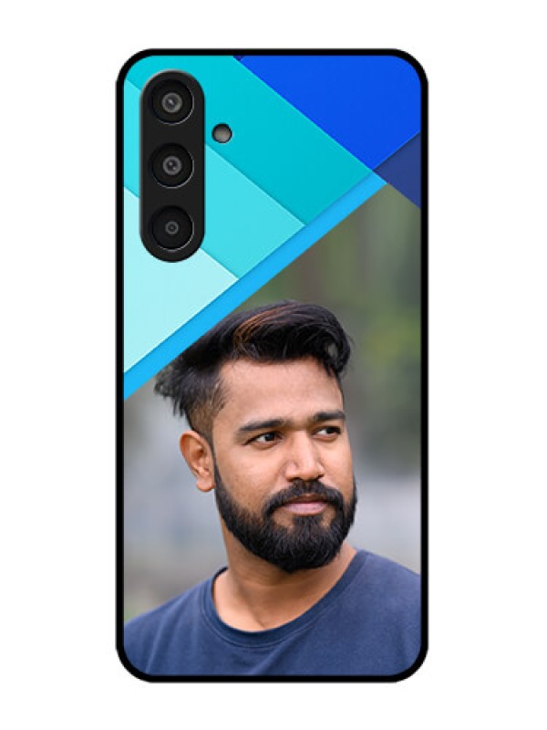 Custom Samsung Galaxy M35 5G Custom Glass Phone CaseBlue Pattern Design