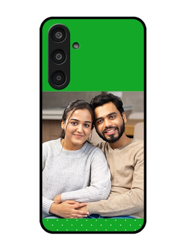 Custom Samsung Galaxy M35 5G Custom Glass Phone CaseGreen Pattern Design
