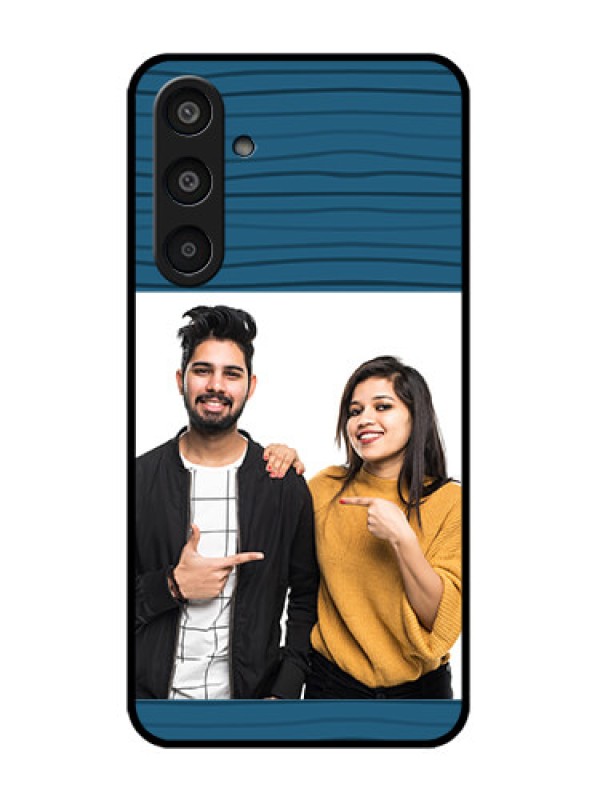 Custom Samsung Galaxy M35 5G Custom Glass Phone CaseBlue Pattern Cover Design