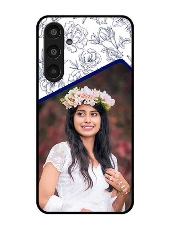 Custom Samsung Galaxy M35 5G Custom Glass Phone CaseClassy Floral Design