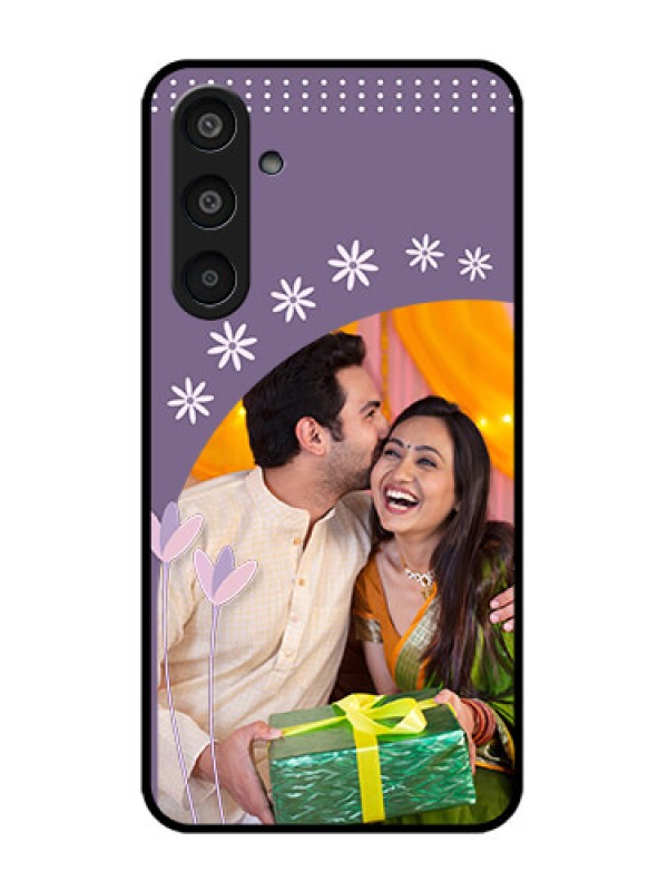 Custom Samsung Galaxy M35 5G Custom Glass Phone CaseLavender Flowers Design