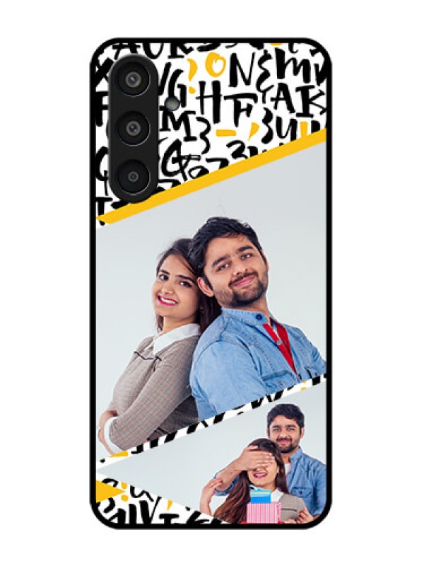Custom Samsung Galaxy M35 5G Custom Glass Phone CaseLetters Pattern Design