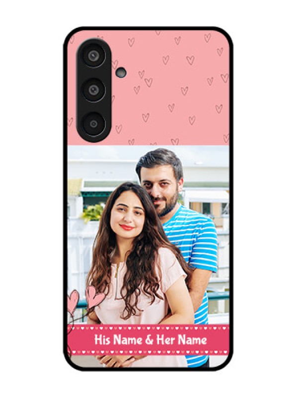 Custom Samsung Galaxy M35 5G Custom Glass Phone CaseLove Design Peach Color