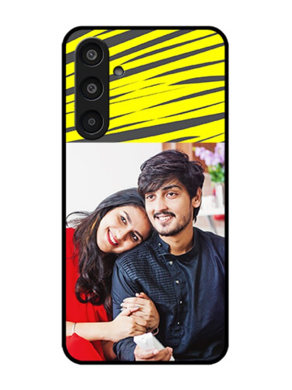 Custom Samsung Galaxy M35 5G Custom Glass Phone CaseYellow Abstract Design