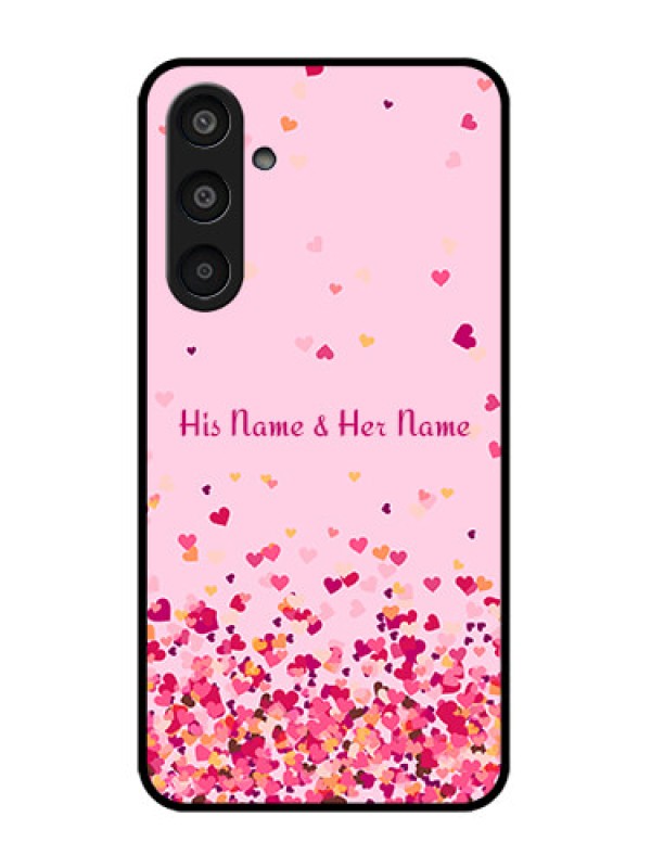 Custom Samsung Galaxy M35 5G Custom Glass Phone CaseFloating Hearts Design