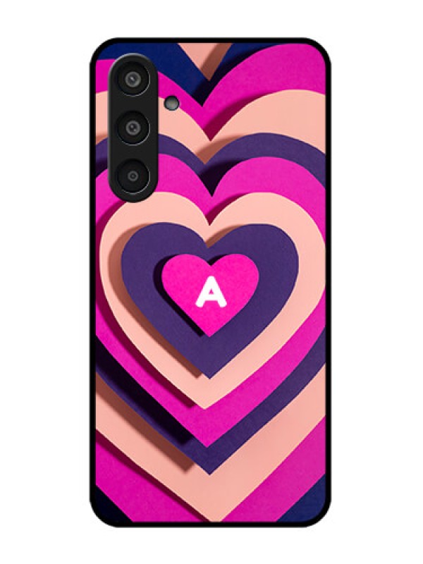 Custom Samsung Galaxy M35 5G Custom Glass Phone CaseCute Heart Pattern Design