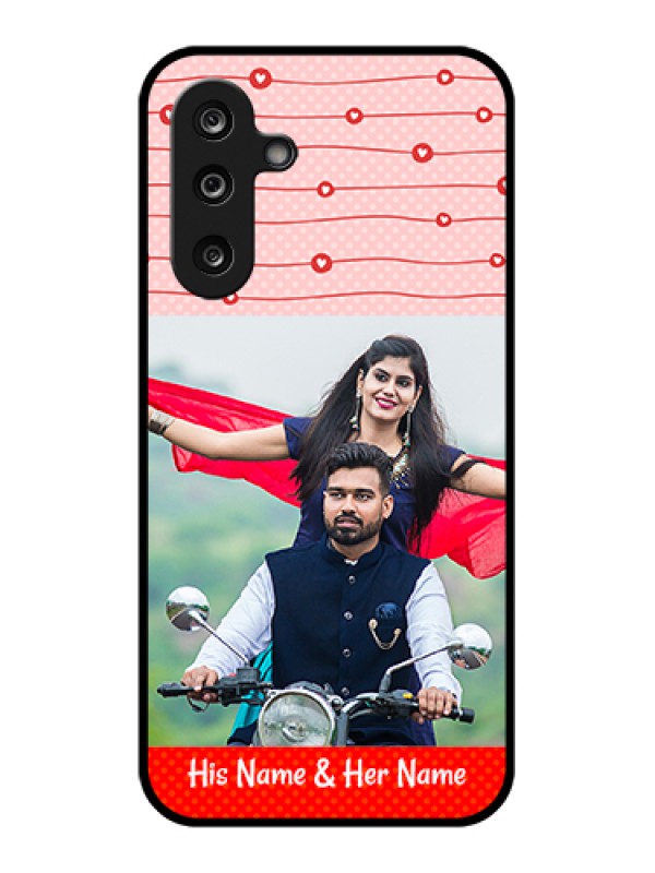 Custom Samsung Galaxy M36 5G Custom Glass Phone Case - Red Pattern Case Design
