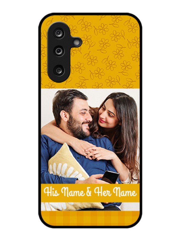 Custom Samsung Galaxy M36 5G Custom Glass Phone Case - Yellow Floral Design