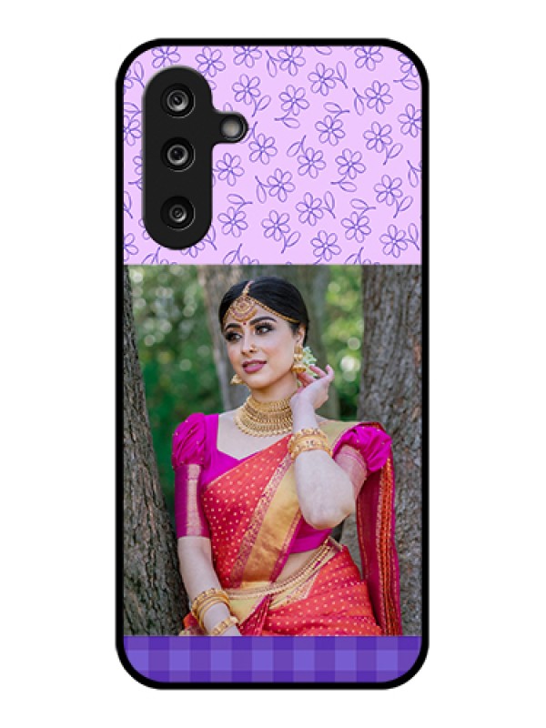 Custom Samsung Galaxy M36 5G Custom Glass Phone Case - Purple Floral Design