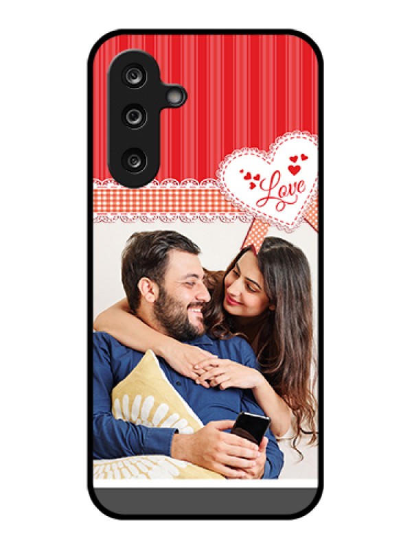 Custom Samsung Galaxy M36 5G Custom Glass Phone Case - Red Love Pattern Design