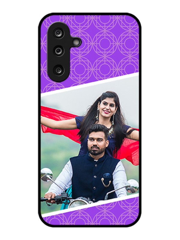 Custom Samsung Galaxy M36 5G Custom Glass Phone Case - Violet Color Pattern Design