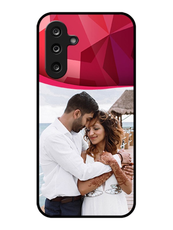 Custom Samsung Galaxy M36 5G Custom Glass Phone Case - Red Abstract Design