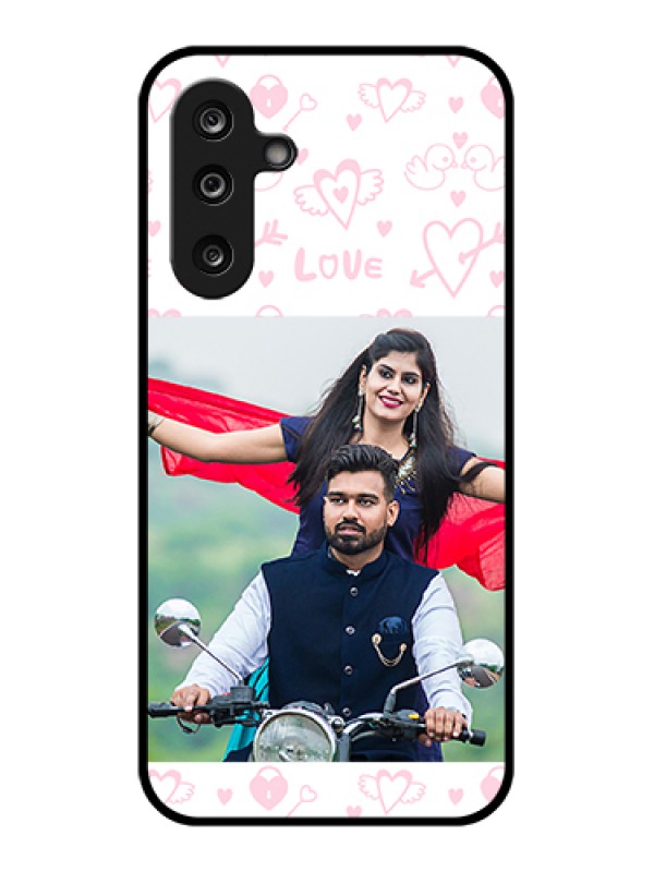 Custom Samsung Galaxy M36 5G Custom Glass Phone Case - Pink Flying Heart Design