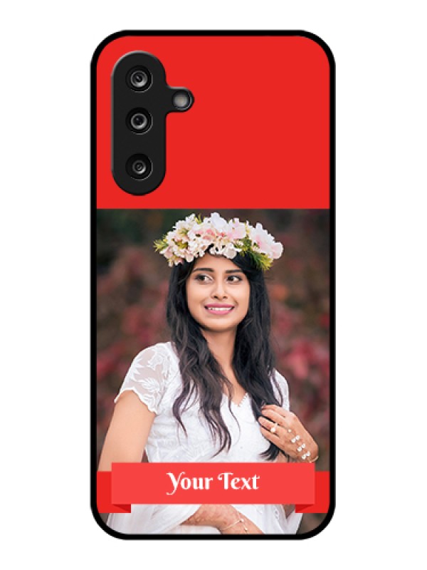 Custom Samsung Galaxy M36 5G Custom Glass Phone Case - Simple Red Color Design