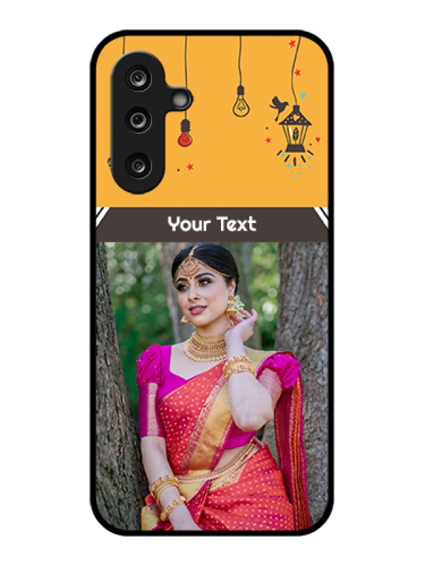 Custom Samsung Galaxy M36 5G Custom Glass Phone Case - With Family Picture And Icons