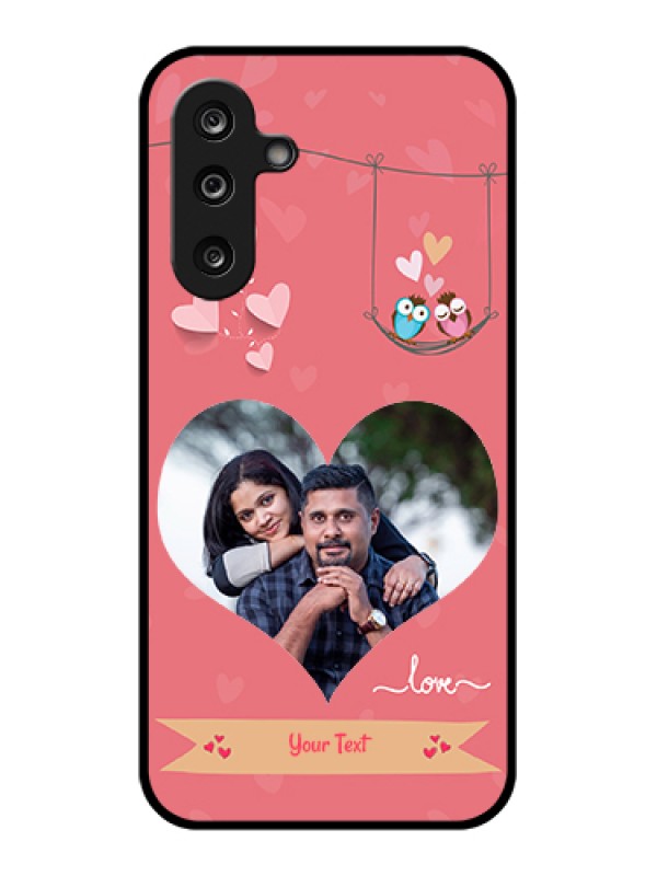 Custom Samsung Galaxy M36 5G Custom Glass Phone Case - Peach Color Love Design