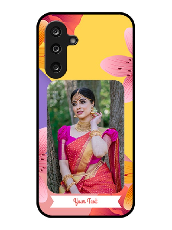 Custom Samsung Galaxy M36 5G Custom Glass Phone Case - 3 Image With Vintage Floral Design