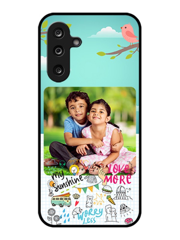 Custom Samsung Galaxy M36 5G Custom Glass Phone Case - Doodle Love Design